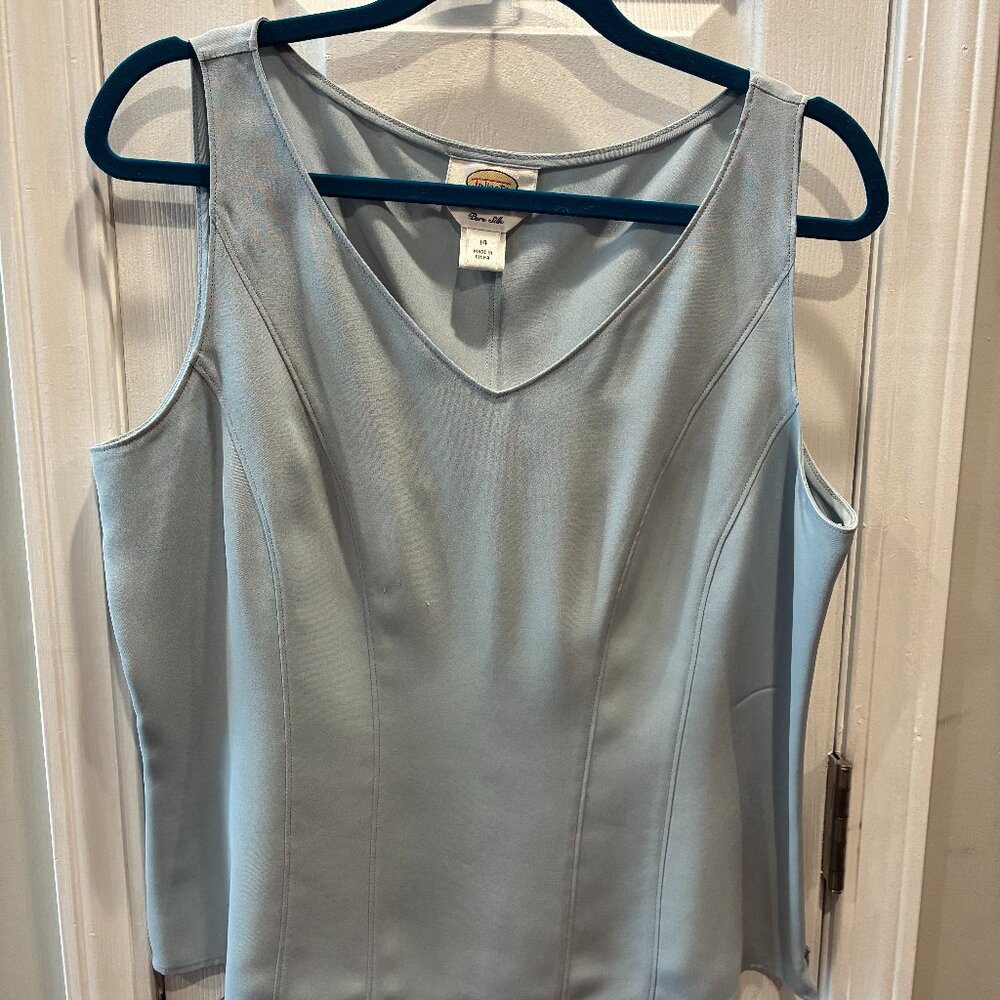 Talbots Silk Shell Blouse - Blue - 14 - Excellent!